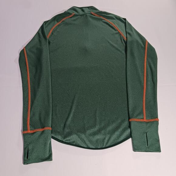 University of Miami Green 1/4 Zip Collared Long Sleeve Performance Top Women's M - Picture 2 of 16